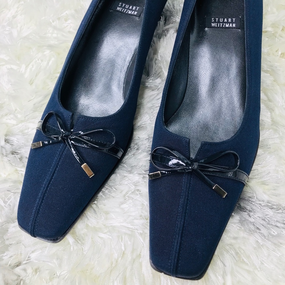 Stuart Weitzman Blue Classic Bow Heels